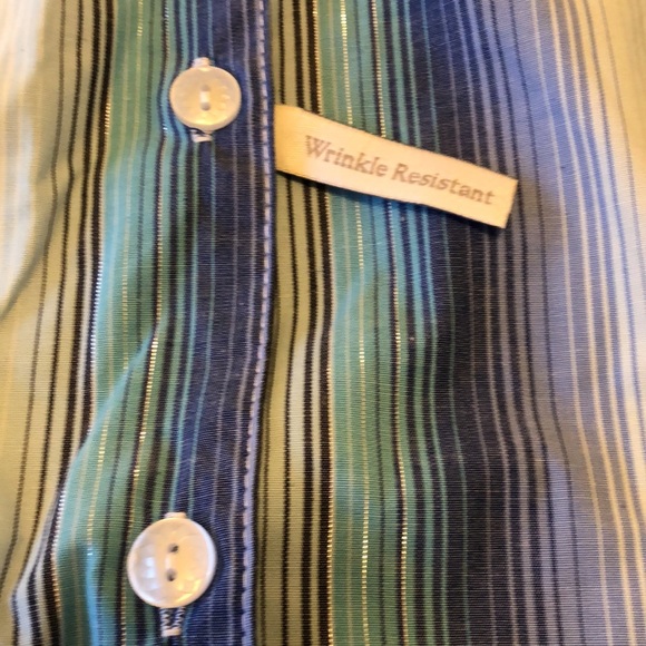 ALIA NWT SIZE 18 LONG SLEEVE BLOUSE BUTTON ROLL UP TAB BLUES &SILVER THREAD #024 - Picture 10 of 12